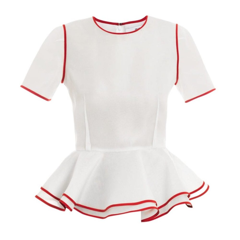 PRABAL GURUNG gazar silk peplum top
